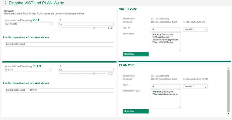Darstellung des Tools, welches von uns für die Investitionsplanung von LV 1871 mit Tableau gebaut wurde.